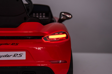 Masinuta electrica Premier Porsche Spyder 718 RS , 12V, roti cauciuc EVA, scaun piele ecologica, rosu [37]