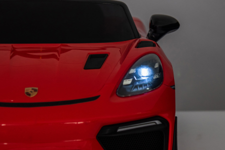 Masinuta electrica Premier Porsche Spyder 718 RS , 12V, roti cauciuc EVA, scaun piele ecologica, rosu [39]