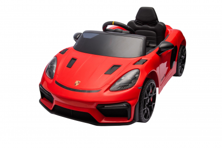 Masinuta electrica Premier Porsche Spyder 718 RS , 12V, roti cauciuc EVA, scaun piele ecologica, rosu [15]