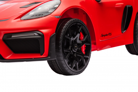 Masinuta electrica Premier Porsche Spyder 718 RS , 12V, roti cauciuc EVA, scaun piele ecologica, rosu [17]