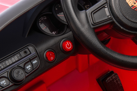 Masinuta electrica Premier Porsche Spyder 718 RS , 12V, roti cauciuc EVA, scaun piele ecologica, rosu [27]