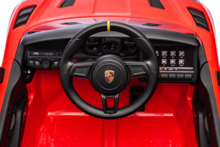 Masinuta electrica Premier Porsche Spyder 718 RS , 12V, roti cauciuc EVA, scaun piele ecologica, rosu [29]