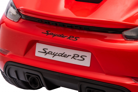 Masinuta electrica Premier Porsche Spyder 718 RS , 12V, roti cauciuc EVA, scaun piele ecologica, rosu [24]