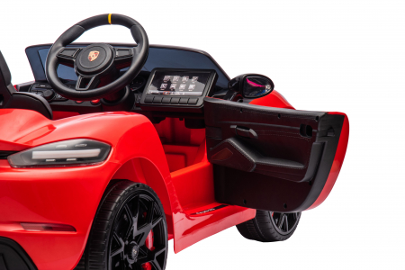 Masinuta electrica Premier Porsche Spyder 718 RS , 12V, roti cauciuc EVA, scaun piele ecologica, rosu [13]