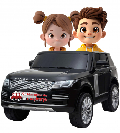 Masinute electrice - Masinuta electrica Premier Range Rover Vogue HSE, 12V, 2 locuri, roti cauciuc EVA, scaun piele ecologica, negru