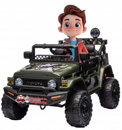 Masinute electrice - Masinuta electrica Premier Toyota FJ Cruiser, 12V, roti cauciuc EVA, scaun piele ecologica, camuflaj