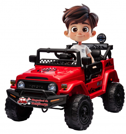 Masinute electrice - Masinuta electrica Premier Toyota FJ Cruiser, 12V, roti cauciuc EVA, scaun piele ecologica, rosu