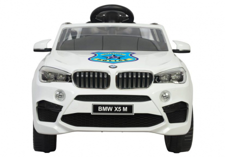 Masinuta electrica Premier BMW X5M Police, 12V, roti cauciuc EVA, scaun piele ecologica, alb [1]