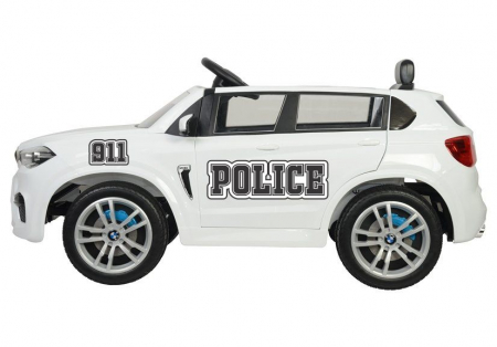Masinuta electrica Premier BMW X5M Police, 12V, roti cauciuc EVA, scaun piele ecologica, alb [3]