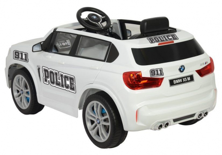 Masinuta electrica Premier BMW X5M Police, 12V, roti cauciuc EVA, scaun piele ecologica, alb [4]