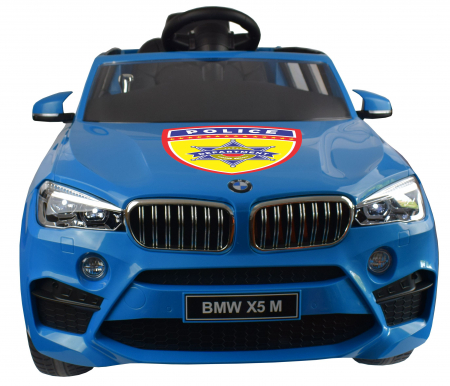 Masinuta electrica Premier BMW X5M Police, 12V, roti cauciuc EVA, scaun piele ecologica, albastru [3]