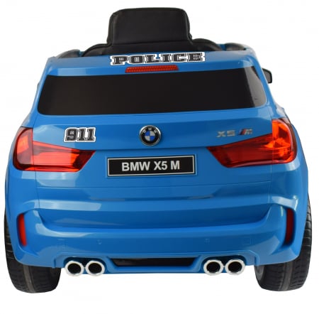 Masinuta electrica Premier BMW X5M Police, 12V, roti cauciuc EVA, scaun piele ecologica, albastru [7]