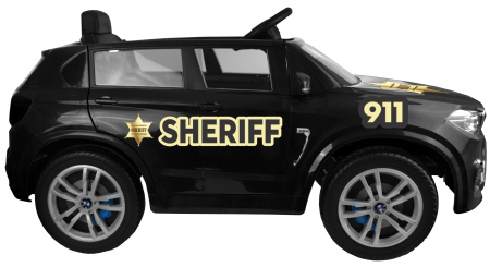 Masinuta electrica Premier BMW X5M Sheriff, 12V, roti cauciuc EVA, scaun piele ecologica, negru [1]