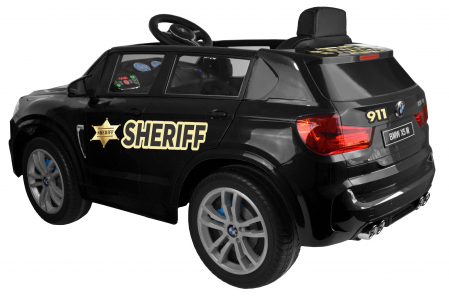 Masinuta electrica Premier BMW X5M Sheriff, 12V, roti cauciuc EVA, scaun piele ecologica, negru [6]