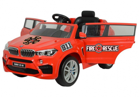 Masinuta electrica Premier BMW X5M Fire Rescue, 12V, roti cauciuc EVA, scaun piele ecologica, rosu [7]