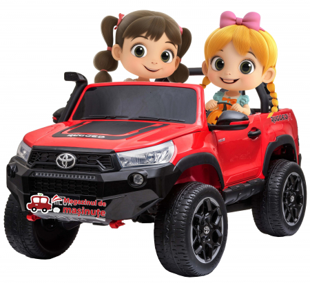 Masinute electrice - Masinuta electrica SUV Premier Toyota Grand Hilux, 12V, 4x4, roti cauciuc EVA, scaun piele ecologica, rosu
