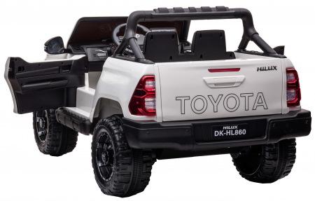 Masinuta electrica SUV Premier Toyota Hilux, 12V, 4x4, roti cauciuc EVA, scaun piele ecologica, alb [9]