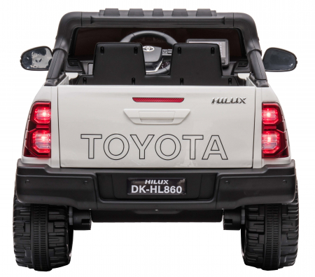 Masinuta electrica SUV Premier Toyota Hilux, 12V, 4x4, roti cauciuc EVA, scaun piele ecologica, alb [14]