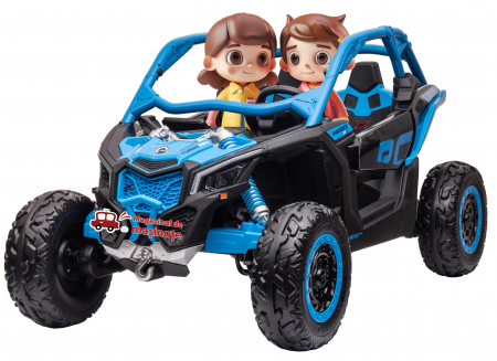 ATV-uri electrice - Masinuta UTV electric Premier 4x4 Can-Am Maverick Force RC, 2 locuri, 12V, roti cauciuc EVA, scaun piele ecologica, albastru