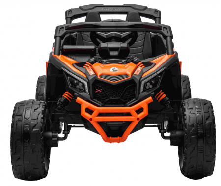 Masinuta UTV electric Premier 4x4 Can-Am Maverick Turbo, 1 loc, 24V, roti cauciuc EVA, scaun piele ecologica, portocaliu [3]