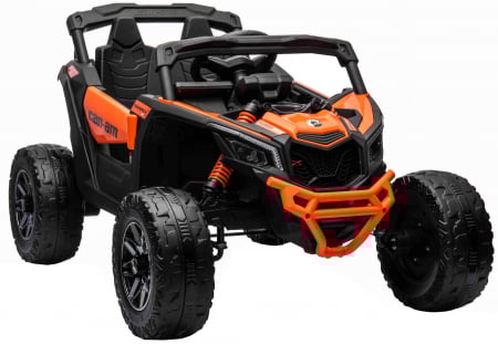 Masinuta UTV electric Premier 4x4 Can-Am Maverick Turbo, 1 loc, 24V, roti cauciuc EVA, scaun piele ecologica, portocaliu [7]