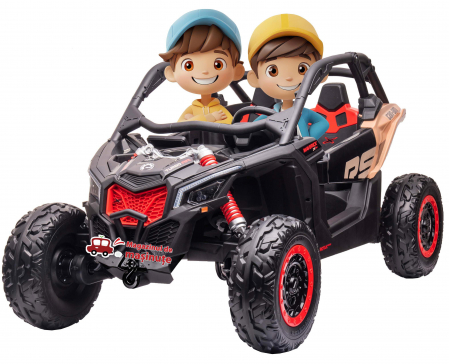 ATV-uri electrice - Masinuta UTV electric Premier 4x4 Can-Am Maverick Force RS, 2 locuri, 12V, roti cauciuc EVA, scaun piele ecologica, negru
