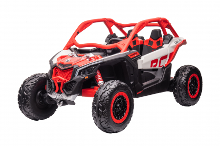 Masinuta UTV electric Premier 4x4 Can-Am Maverick Power RC, 2 locuri, 2 baterii 24V, roti cauciuc EVA, scaun piele ecologica, rosu [2]