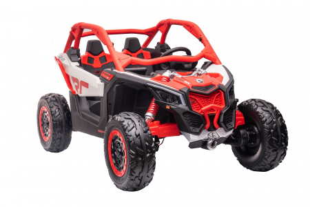 Masinuta UTV electric Premier 4x4 Can-Am Maverick Power RC, 2 locuri, 2 baterii 24V, roti cauciuc EVA, scaun piele ecologica, rosu [7]