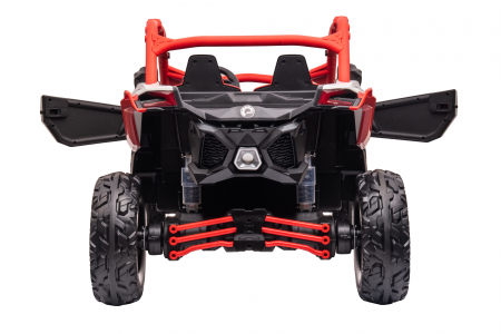 Masinuta UTV electric Premier 4x4 Can-Am Maverick Power RC, 2 locuri, 2 baterii 24V, roti cauciuc EVA, scaun piele ecologica, rosu [11]