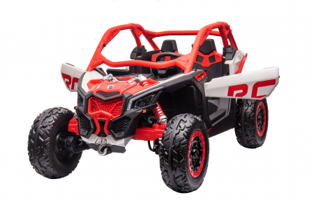 Masinuta UTV electric Premier 4x4 Can-Am Maverick Power RC, 2 locuri, 2 baterii 24V, roti cauciuc EVA, scaun piele ecologica, rosu [9]