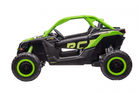 Masinuta UTV electric Premier 4x4 Can-Am Maverick Force RC, 2 locuri, 12V, roti cauciuc EVA, scaun piele ecologica, verde [4]