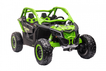 Masinuta UTV electric Premier 4x4 Can-Am Maverick Force RC, 2 locuri, 12V, roti cauciuc EVA, scaun piele ecologica, verde [7]