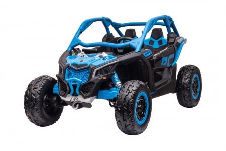 Masinuta UTV electric Premier 4x4 Can-Am Maverick Force RC, 2 locuri, 12V, roti cauciuc EVA, scaun piele ecologica, albastru [1]