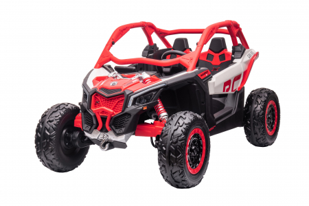 Masinuta UTV electric Premier 4x4 Can-Am Maverick Force RC, 2 locuri, 12V, roti cauciuc EVA, scaun piele ecologica, rosu [1]