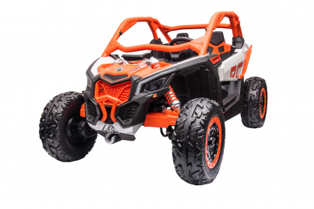 Masinuta UTV electric Premier 4x4 Can-Am Maverick Power RC, 2 locuri, 2 baterii 24V, roti cauciuc EVA, scaun piele ecologica, portocaliu [11]