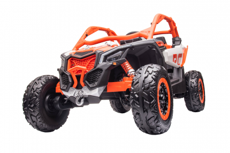 Masinuta UTV electric Premier 4x4 Can-Am Maverick Power RC, 2 locuri, 2 baterii 24V, roti cauciuc EVA, scaun piele ecologica, portocaliu [12]