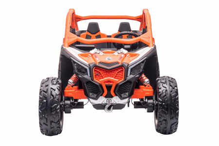 Masinuta UTV electric Premier 4x4 Can-Am Maverick Power RC, 2 locuri, 2 baterii 24V, roti cauciuc EVA, scaun piele ecologica, portocaliu [2]