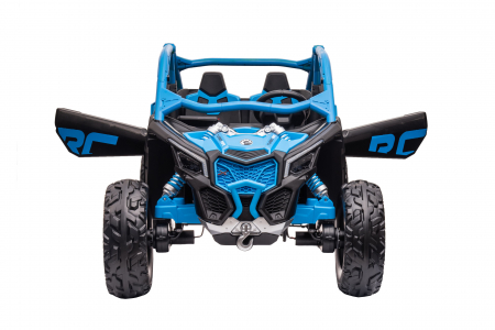 Masinuta UTV electric Premier 4x4 Can-Am Maverick Power RC, 2 locuri, 2 baterii 24V, roti cauciuc EVA, scaun piele ecologica, albastru [8]