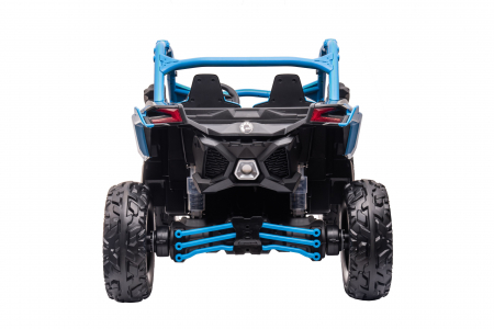 Masinuta UTV electric Premier 4x4 Can-Am Maverick Power RC, 2 locuri, 2 baterii 24V, roti cauciuc EVA, scaun piele ecologica, albastru [6]