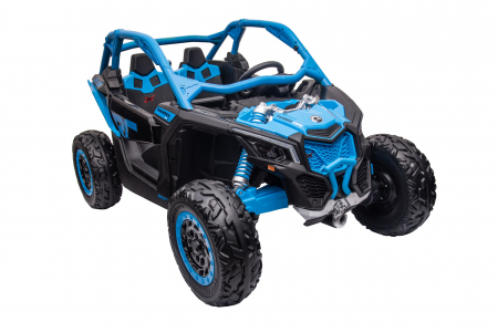 Masinuta UTV electric Premier 4x4 Can-Am Maverick Power RC, 2 locuri, 2 baterii 24V, roti cauciuc EVA, scaun piele ecologica, albastru [12]