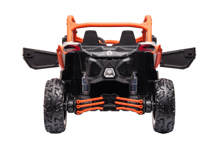 Masinuta UTV electric Premier 4x4 Can-Am Maverick Force RC, 2 locuri, 12V, roti cauciuc EVA, scaun piele ecologica, portocaliu [10]
