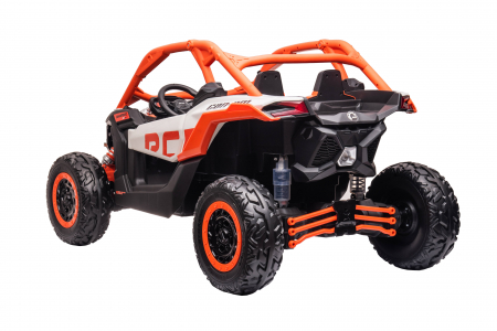 Masinuta UTV electric Premier 4x4 Can-Am Maverick Force RC, 2 locuri, 12V, roti cauciuc EVA, scaun piele ecologica, portocaliu [5]