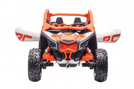 Masinuta UTV electric Premier 4x4 Can-Am Maverick Force RC, 2 locuri, 12V, roti cauciuc EVA, scaun piele ecologica, portocaliu [8]