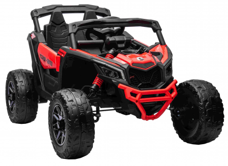 Masinuta UTV electric Premier 4x4 Can-Am Maverick Turbo, 1 loc, 24V, roti cauciuc EVA, scaun piele ecologica, rosu [7]