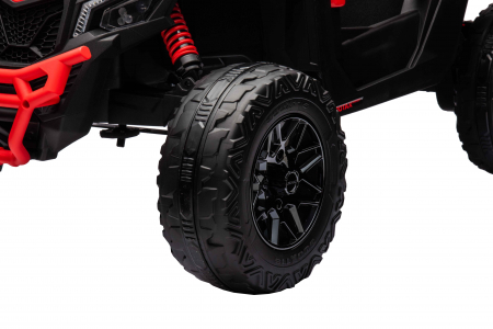 Masinuta UTV electric Premier 4x4 Can-Am Maverick Turbo, 1 loc, 24V, roti cauciuc EVA, scaun piele ecologica, rosu [15]