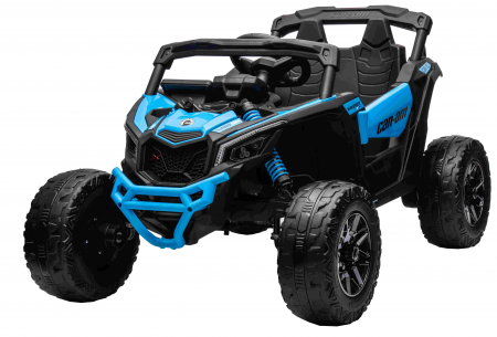 Masinuta UTV electric Premier 4x4 Can-Am Maverick Turbo, 1 loc, 24V, roti cauciuc EVA, scaun piele ecologica, albastru [7]