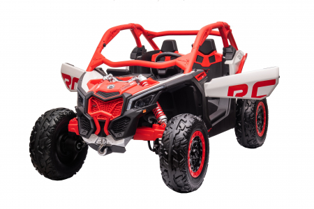 Masinuta UTV electric Premier Can-Am Maverick Speed RC, 2 locuri, 24V, roti cauciuc EVA, scaun piele ecologica, 2 motoare 240W, rosu [7]