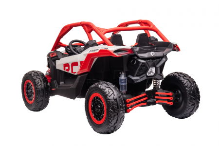 Masinuta UTV electric Premier Can-Am Maverick Speed RC, 2 locuri, 24V, roti cauciuc EVA, scaun piele ecologica, 2 motoare 240W, rosu [4]