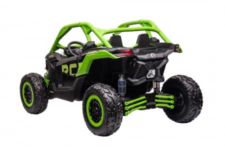 Masinuta UTV electric Premier Can-Am Maverick Speed RC, 2 locuri, 24V, roti cauciuc EVA, scaun piele ecologica, 2 motoare 240W, verde [4]
