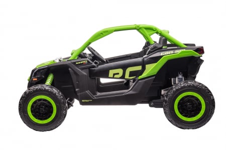 Masinuta UTV electric Premier Can-Am Maverick Speed RC, 2 locuri, 24V, roti cauciuc EVA, scaun piele ecologica, 2 motoare 240W, verde [3]